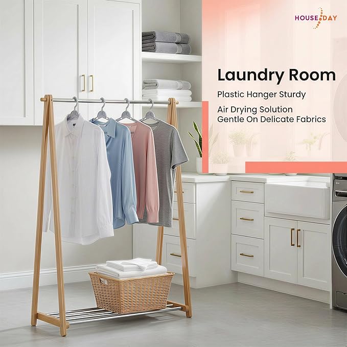HOUSE DAY Extra Large Adjustable Hangers 4 Pack, Heavy Duty Clothes Hangers with 360° Rotating Hook, Sturdy Plastic Hangers Ideal for Coat,Sweaters, Jackets, Bath Towels, Oversized Garments (Gray)
