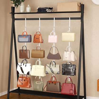 SWTYMIKI Over Door Hat Organizer - 4 Packs Metal Hanging Hat Rack with 16 Hooks Design, Baseball Cap Hanger Organizer Storage Holds up to 80 Caps for Door, Bedroom, Closet