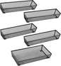 BYCY Silverware Drawer Organizer, Mesh Utensil Organizer for Kitchen Storage, Black Steel Metal Mesh Tray for Flatware Fork Spoon Knife… (12 * 3-5P-Black)