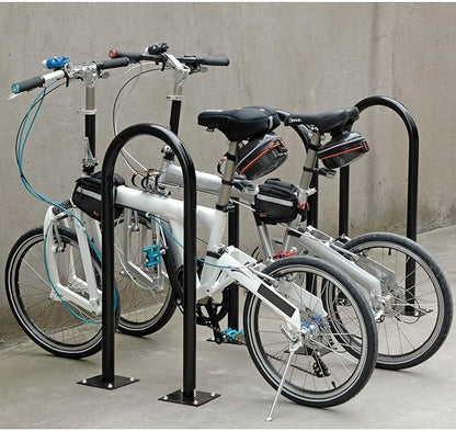 Global Industrial U-Rack Bike Rack, Flange Mount, 2-Bike Capacity, Steel Construction, Black Powder Coat Finish, Commercial Bike Rack for Stores, Parks and Schools
