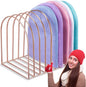 Hicarer Beanie Holder Organizer Metal Beanie Hat Display Stand Knitted Hat Storage Rack for Swimming Cap Display Vendors Home Entryway Tabletop Bedroom Closet Dresser Room Office(Muted Pink)