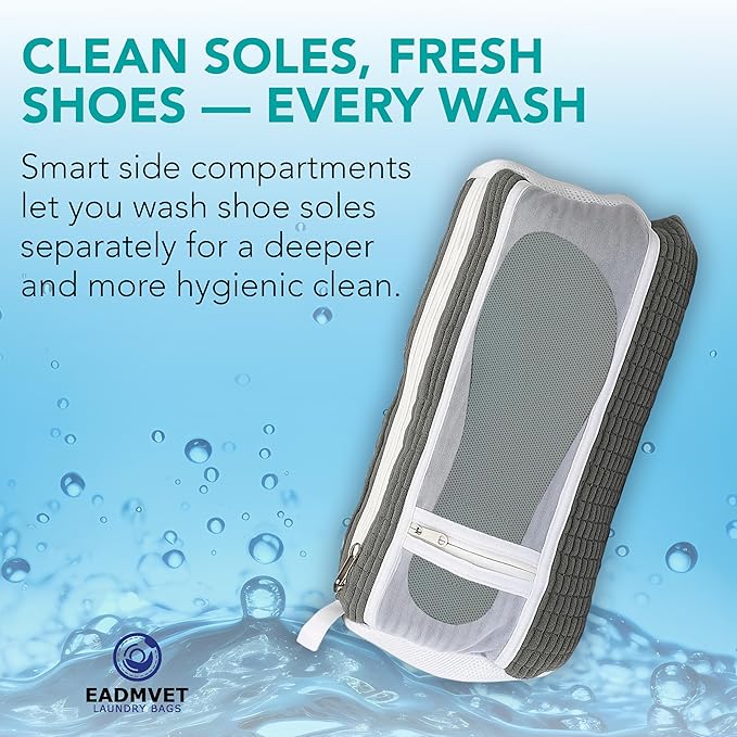 Hat Washer Cage Set – Baseball Cap Washer for Washing Machine or Dishwasher, Protects Flat & Curved Hats, 1 Pack White + Shoe Washing Machine Bag (Grey) & Mesh Laundry Bag