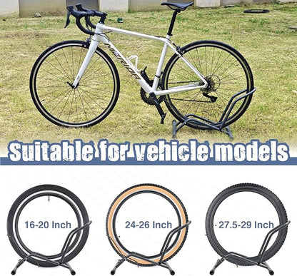 Bike Floor Stand for Mountain MTB & Road Bicycles 23c-4.0 inch Wide Tire 20-29 inch Tire Indoor Outdoor Bike Rack Bicycle Floor Stand (Gray(2 Pack))