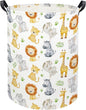 Woodland Baby Laundry Basket Animal Baby Hamper for Nursery Girl Kids Hamper Cute Kids Toys Storage Bin Organizer Animal Nursery Decor for Home(Green Animal)