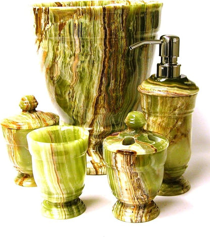 Nature Home Decor 549CG Classic Green Onyx Canister of Bathroom Accessories of Tasmanian Collection