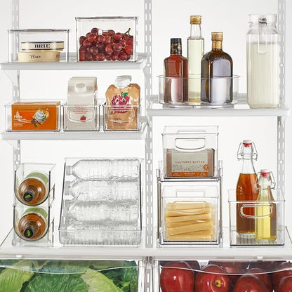 mDesign Lazy Susan Turntable Plastic Spinner for Kitchen/Bathroom, Pantry, Fridge, Cupboards, or Counter Organizing, Fully Rotating Organizer for Food, 9" Round - Lumiere Collection - Clear