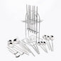 24 Piece Cutlery Set for 6 with Holder, Mirror Polished Silver Stainless Steel Flatware Set with Rack, Kitchen Restaurant Hotel Utensils, Silverware Sets with Holder, Hanging Flatware set
