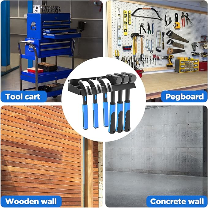 MAQUITA Wall Mount Screwdriver Organizer, Pliers Holder, Hammer Rack, Alloy Steel Hand Tool Storage Organizer for Garage Workshop