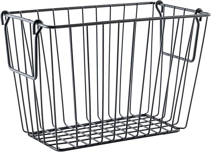 G.E.T. WB-314-MG Heavy Duty Iron Wire Utility Storage Basket / Bin with Handles, 10" x 5" x 7"