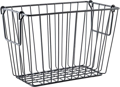 G.E.T. WB-314-MG Heavy Duty Iron Wire Utility Storage Basket / Bin with Handles, 10" x 5" x 7"