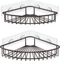 SMARTAKE 2-Pack Corner Shower Caddy, SUS304 Stainless Steel, Wall Mounted Bathroom Shelf with Adhesive, Storage Organizer for Toilet, Dorm and Kitchen (Bronze)