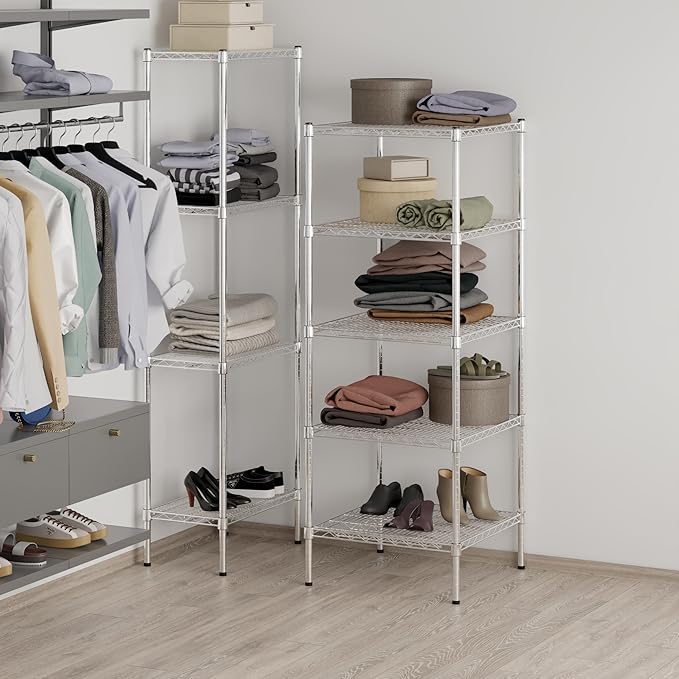 24" Deep x 24" Wide x 64" Height Wire Shelving Kit | 5-Tier | NSF Commercial Storage Rack Unit