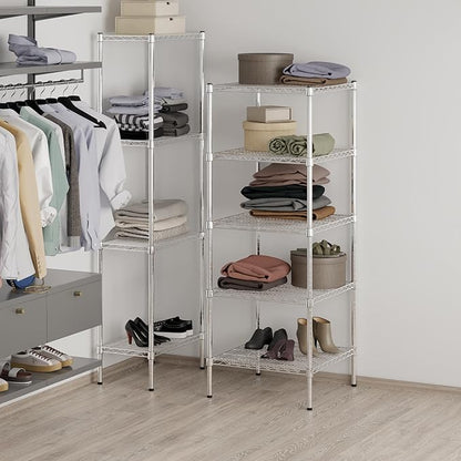 24" Deep x 24" Wide x 64" Height Wire Shelving Kit | 5-Tier | NSF Commercial Storage Rack Unit