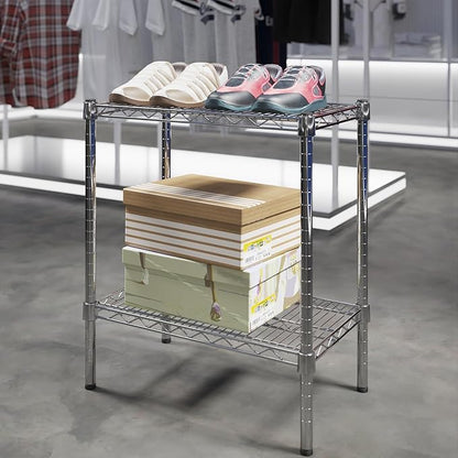14" Deep x 24" Wide x 27" Height Wire Shelving Kit | 2-Tier |NSF Commercial Storage Rack Unit