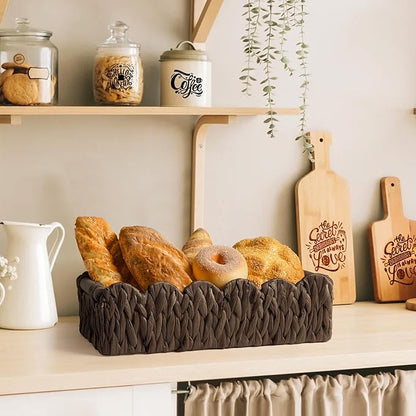 Toilet Paper Storage Basket Bathroom Counter Organizer Wicker Baskets for Organizing Cute Basket for Bedroom Nursery Room Kitchen Bathroom Decor -Dark Brown