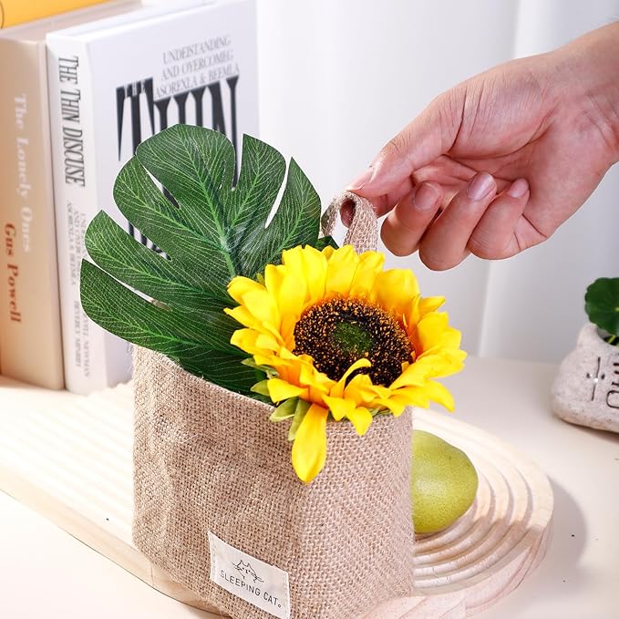 TENEBRALUX Small Cotton and Linen Hanging Storage Basket for Desktop, Ideal for Organizing Keys and Miscellaneous Items. (2)