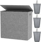 WOWLIVE 180L Laundry Hamper with Lid 3 Section,Large Laundry Basket with Removable Bags and Handles,Collapsible Dirty Clothes Hampers for Laundry,Laundry Basket Organizer for Laundry Room,Dorm,Grey