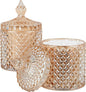 2 Pack Qtip Holder Thick Glass Apothecary Jars with Lid for Bathroom Decor Storage Organizer for Cotton Swabs, Balls, Pads, Floss Picks, Candy, Jewelry, Amber