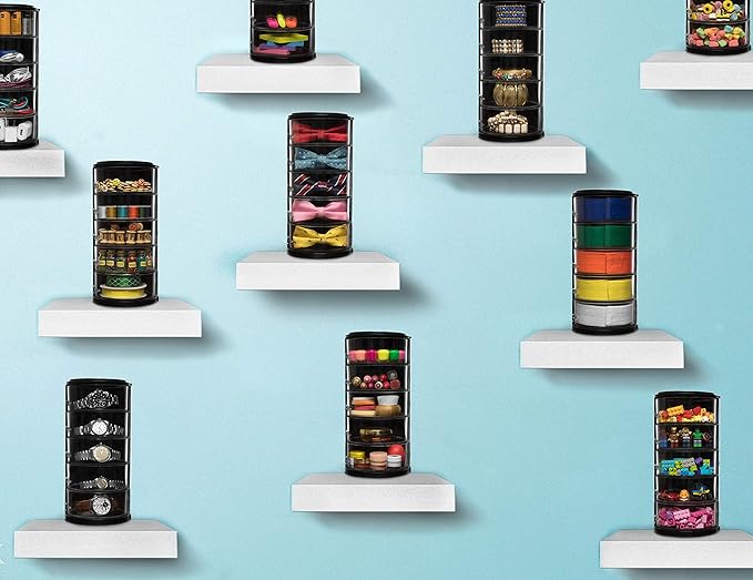 ELYPRO - Acrylic Belt Organizer, Rotating Drawer Storage for Belts, Jewelry, Makeup & Accessories – Transparent, Stackable, Wall-Mountable Design for Closet, Dresser, Vanity – Design Patent Protected
