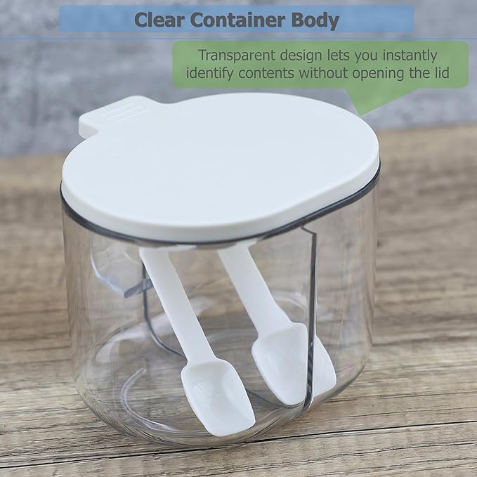 EIKS 2 Pack Condiment Box for Storing & Serving Salt Spice Pepper Sugar Seasoning at Home Kitchen Coffee Restaurant