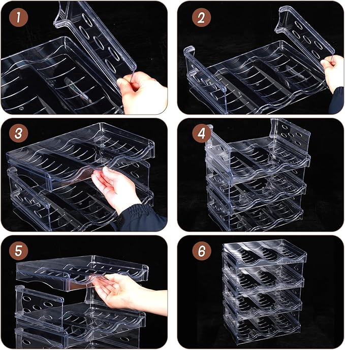 Cat Food Can Organizer, 4 Tier Can Organizer for Pantry, Transparent Acrylic Cat Food Storage Container Holds 72 (3.5oz) Cans, Can Rack Organizer for Countertop Kitchen Cabinet