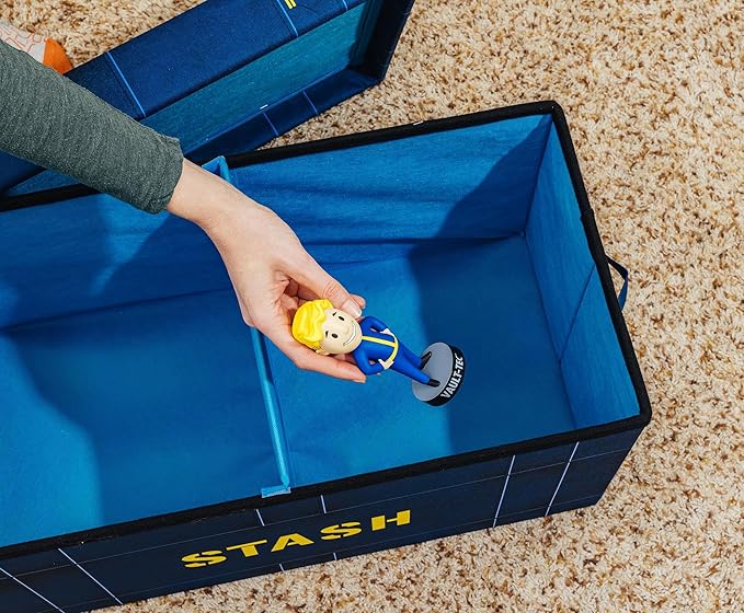 Fallout 76 Vault-Tec Fabric Storage Bin | Cube Organizer For Cabinet, Closet | 24 x 12 Inches