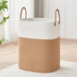 AINUOQI Laundry Basket with Handles - Blanket Basket & Hampers for Bedroom Aesthetic, Laundry Hamper & Blanket Storage for Living Room, Clothes Hamper, Tall, Large 17" x 14" x 22”, White & Jute