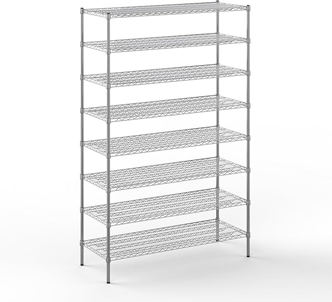 21" Deep x 54" Wide x 86" Height Wire Shelving Kit | 8-Tier | NSF Commercial Storage Rack Unit