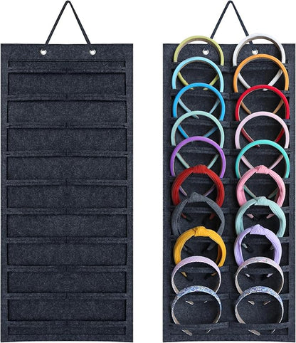 SMUK Hanging Headband Holder Organizer for Girls, Wall-mount Headband Storage Display for Women, Head Band Hair Accessories Organizer On Wall, Door, Wardrobe