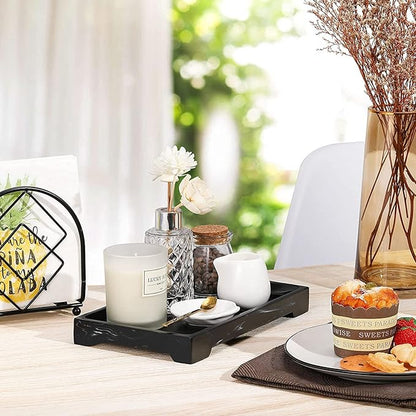 Luxspire Bathroom Sink Vanity Trays, 10" x 6" Resin Vanity Tray for Soap Dispenser, Kitchen Sink Trays, Vanity Countertop Organizer for Candles Soap Towel Perfume Holder Jewlery, Marble Style -M- Ink
