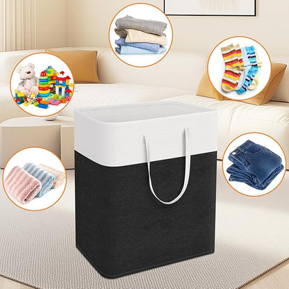 TasticTotes laundry basket 3-Pack, laundry hamper, Hamper with handles, collapsible laundry baskets, Waterproof dirty clothes hamper, Towel Storage for Home or Dorm, 100L-Black