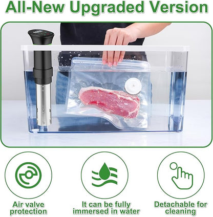 FIRAWER Reusable Vacuum Sealer Bags - BPA-Free, Leakproof Food Storage Bags for Sous Vide, Freezer & Meal Prep | Compatible with Most Vacuum Sealers (3 Size Bags 12 Pcs)