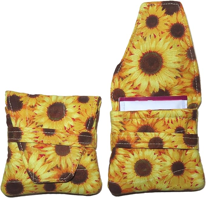 Tea Bag Wallet in a Small Teabag Shape, Sunflowers or Honey Bee Fabric Print, Your Choice, Handmade, Quilted