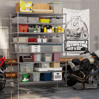 24" Deep x 60" Wide x 86" Height Wire Shelving Kit | 8-Tier | NSF Commercial Storage Rack Unit