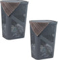 Mind Reader 60L Slim Laundry Hamper, Clothes Basket, Lid, Ventilated, Plastic, Set of 2, Gray
