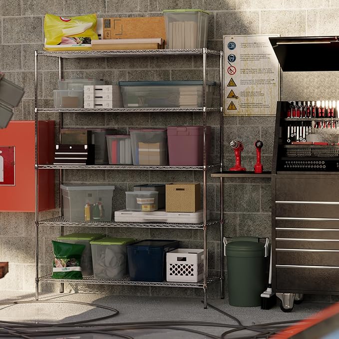 24" Deep x 60" Wide x 86" Height Wire Shelving Kit | 5-Tier | NSF Commercial Storage Rack Unit