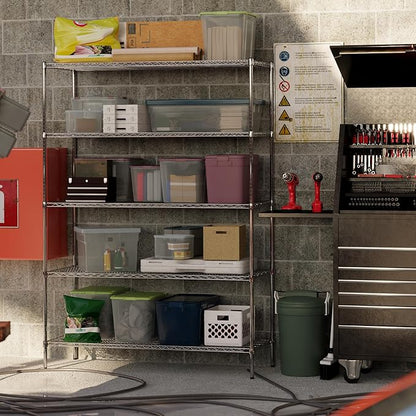 24" Deep x 60" Wide x 86" Height Wire Shelving Kit | 5-Tier | NSF Commercial Storage Rack Unit