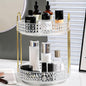 Fangoo 2 Tiers Clear Rotating Makeup Organizer for Vanity, 360 Spinning Skincare Organizers for Dresser Perfume Organizer Large Skincare Make up Storage Cosmetic Organizer for Bathroom Countertop