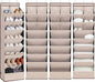 Door Shoe Organizer with 10 Extra Large Pockets, 23 Pairs Shoes Large Capacity Hanging Storage Organizer for Shoes, Diapers, Beige, 8 Layers, 4-Pack