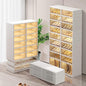 CIMLORD 9-Tier Foldable Shoe Rack Organizer for Closet,36Pairs Collapsible Plastic Shoe Shelf,Large Shoes Cabinet with Door,Clear Stackable Storage Box Easy Assembly