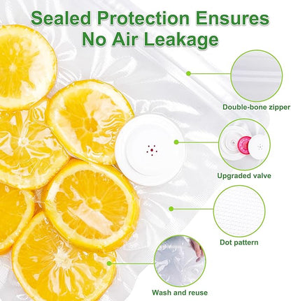 FIRAWER Reusable Vacuum Sealer Bags - BPA-Free, Leakproof Food Storage Bags for Sous Vide, Freezer & Meal Prep | Compatible with Most Vacuum Sealers (11 * 10in Bags 12Pcs)