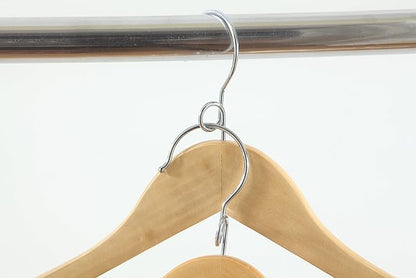 Proman Products KSA9020 15" Kascade Wooden Hangers 50 Pack for Women and Kids Clothing, Unique Ring Design, Space Saving Pants Clothes Hanger with Pants Bar and Shoulder Notches, Natural