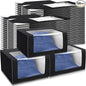 DoubleFill 100 Pcs Hat Boxes with Clear Window, Foldable Gift Boxes for Baseball Caps, Storage, Display and Shipping (Black)