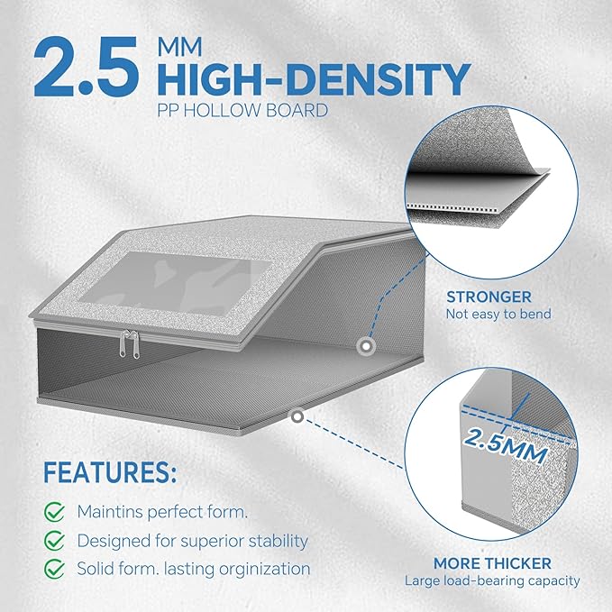Simple Trending Hat Organizer for Baseball Caps, 2PCS Stackable Storage with Clear Window Lid,Hat Box for Closet, Holds up to 24 Caps Hat Organizer for Closet, Grey