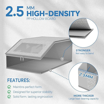 Simple Trending Hat Organizer for Baseball Caps, 2PCS Stackable Storage with Clear Window Lid,Hat Box for Closet, Holds up to 24 Caps Hat Organizer for Closet, Grey