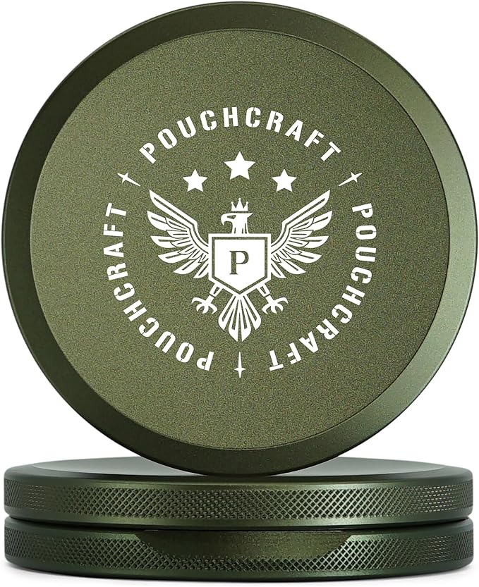 Metal Pouch Can | Slim Aluminum Container for Pouches | Airtight O-Ring Moisture & Odor Proof EDC Pocket Tin | Insignia Edition (Slim, Forest Green)