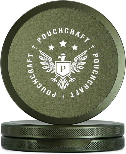Metal Pouch Can | Slim Aluminum Container for Pouches | Airtight O-Ring Moisture & Odor Proof EDC Pocket Tin | Insignia Edition (Slim, Forest Green)