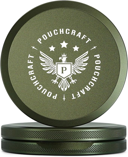 Metal Pouch Can | Slim Aluminum Container for Pouches | Airtight O-Ring Moisture & Odor Proof EDC Pocket Tin | Insignia Edition (Slim, Forest Green)