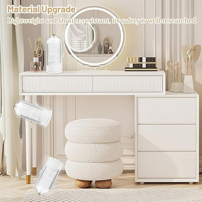 1PCS Makeup Brush Holder Organizer with Clear Lid 360 Rotating Sliding Opening Dustproof Brushes Container for Vanity