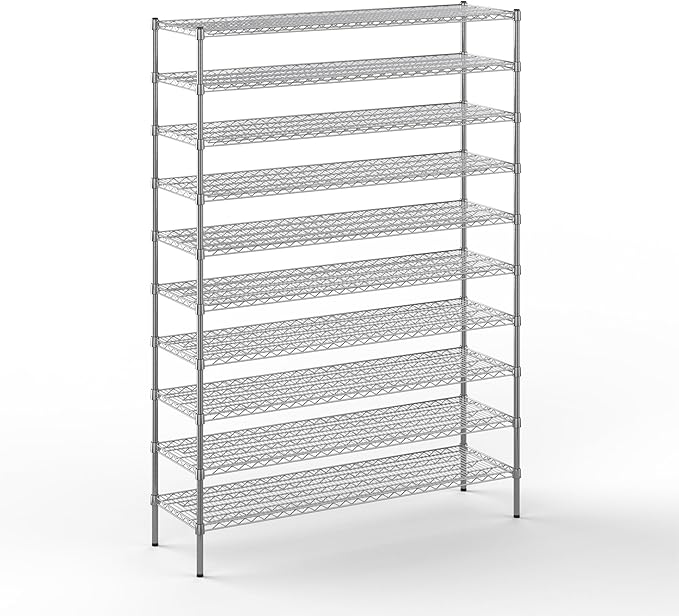 18" Deep x 60" Wide x 86" Height Wire Shelving Kit | 10-Tier | NSF Commercial Storage Rack Unit